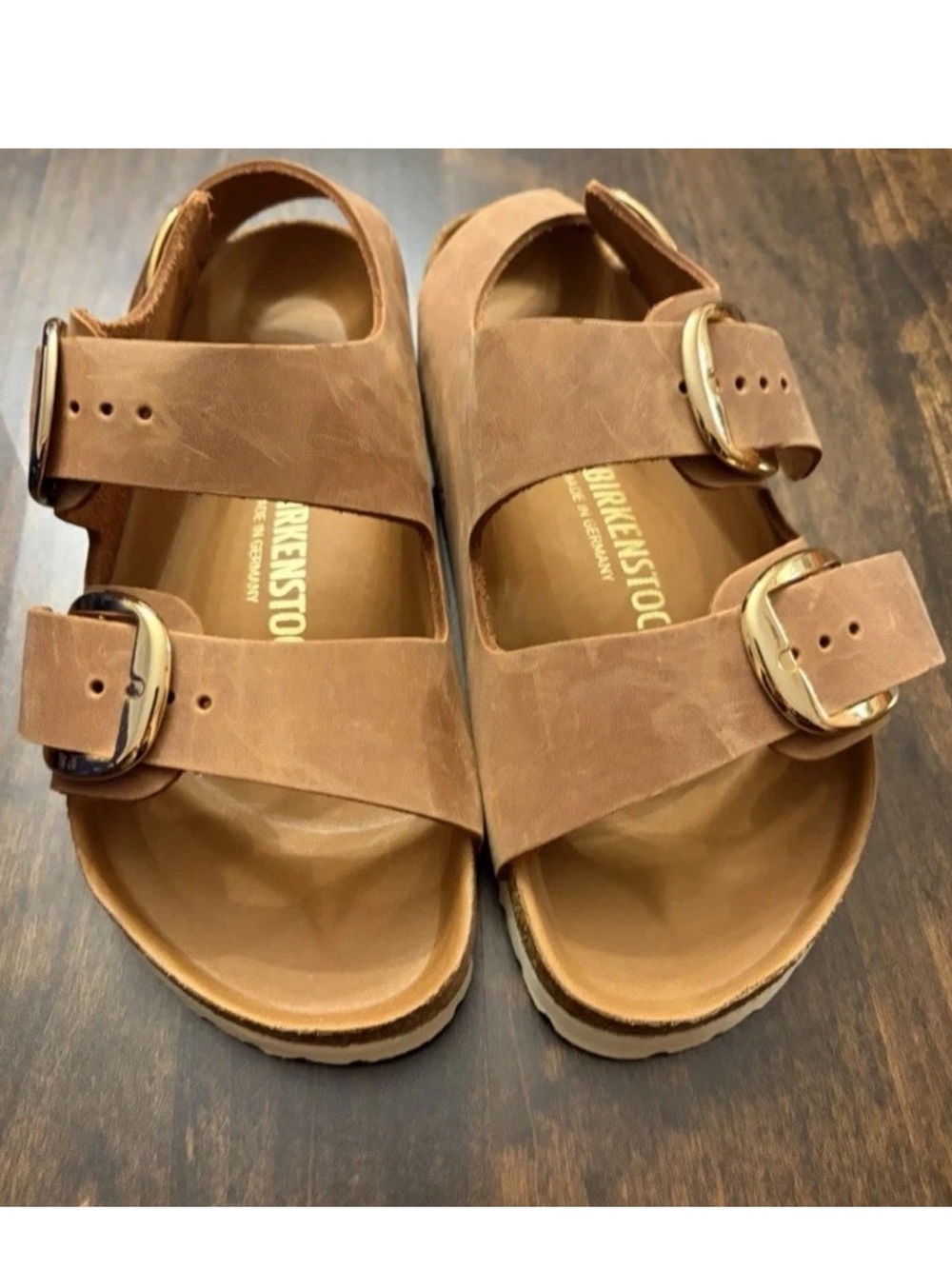 Birkenstock Milano Big Buckle Cognac Women's Size 37 Regular